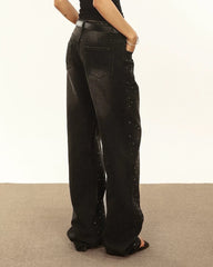 Midnight Rhinestone Baggy Jeans