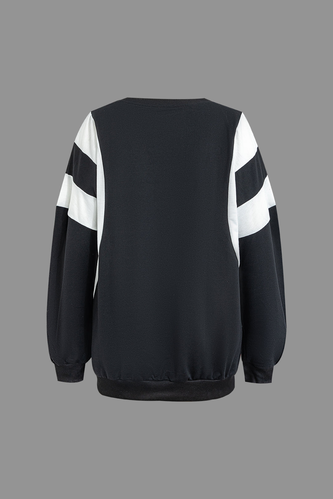 Colorblock Oversized Crew Neck Sweatshirt