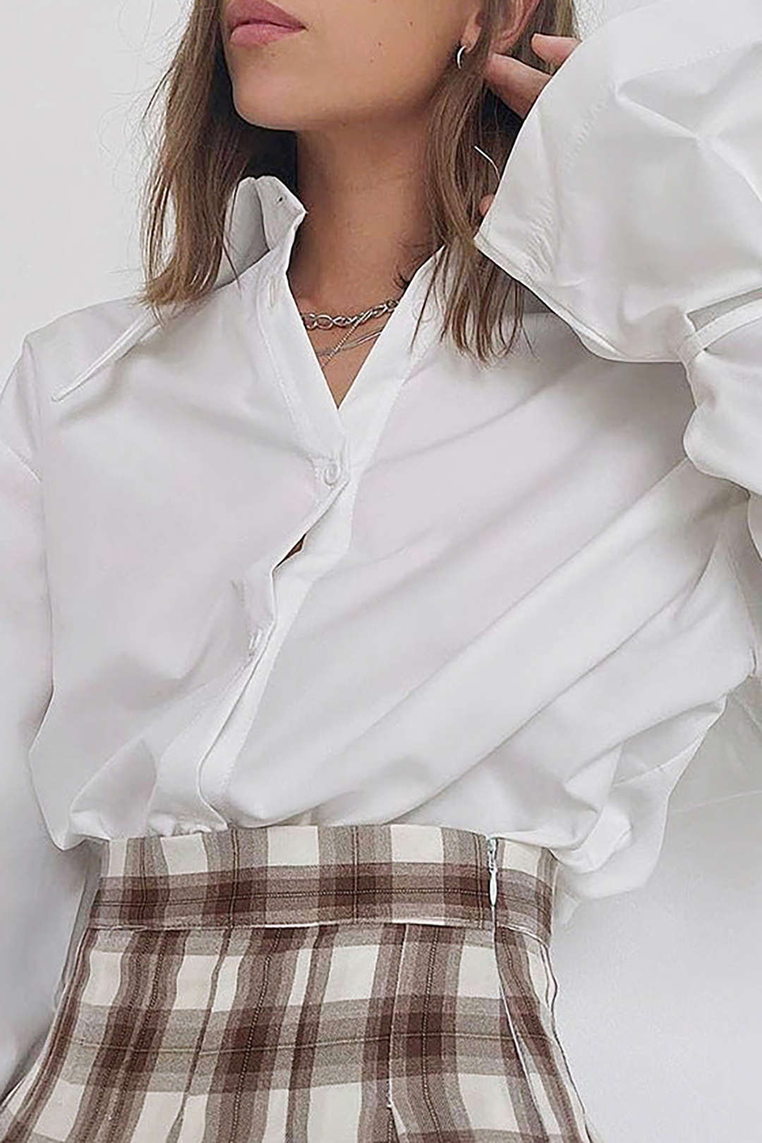 Self Tie Sleeve Long Sleeve Shirt