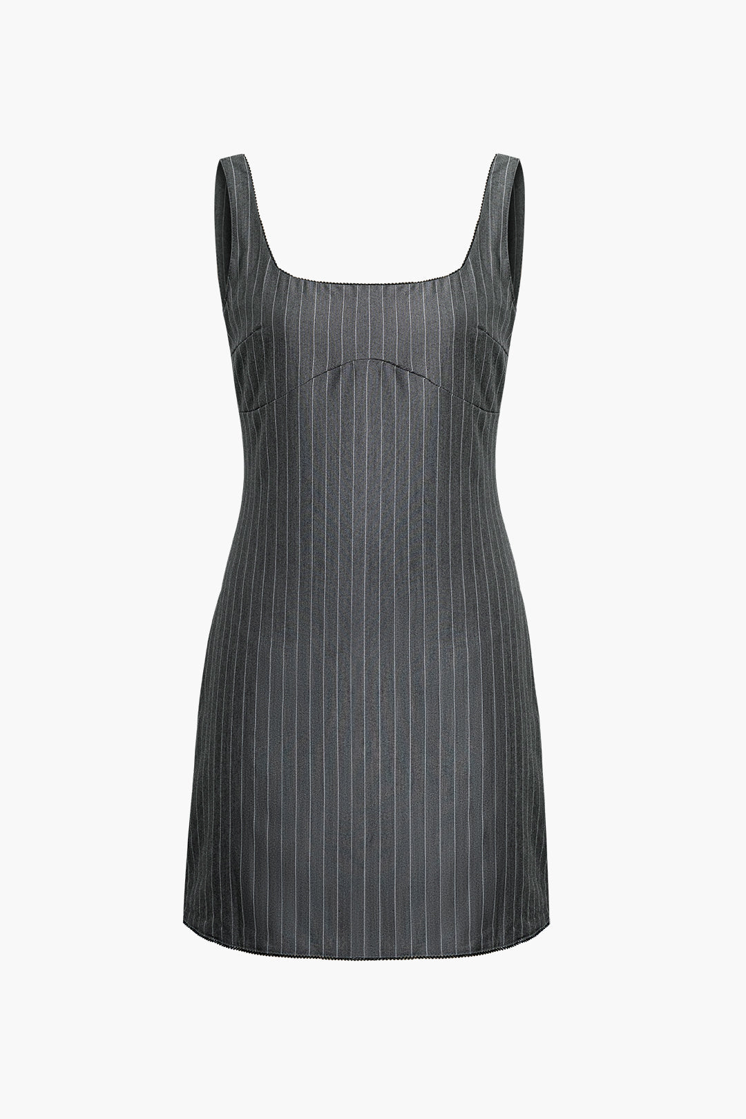 Pinstripe Square Neck Sleeveless Mini Dress