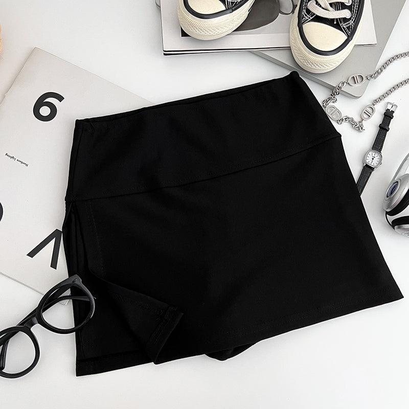 Damen Minirock Sexy Low Waist Casual Side Split Sports Solid Color Fashion Slim Bodycon Kurze Röcke Jogger 
