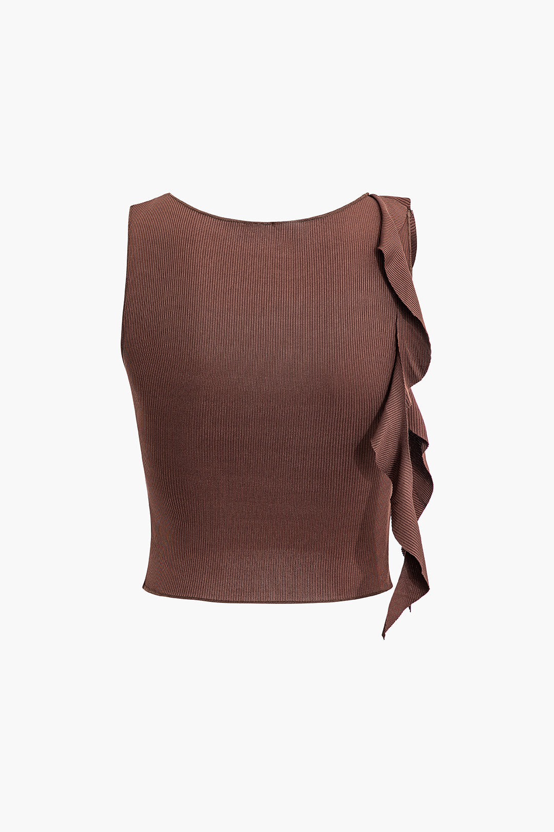 Set aus ärmellosem Crop-Top mit Rundhalsausschnitt und gerüschtem Maxirock 