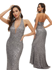 Evening Wrap Sleeveless Backless Embroidered V-Neck Maxi Dress