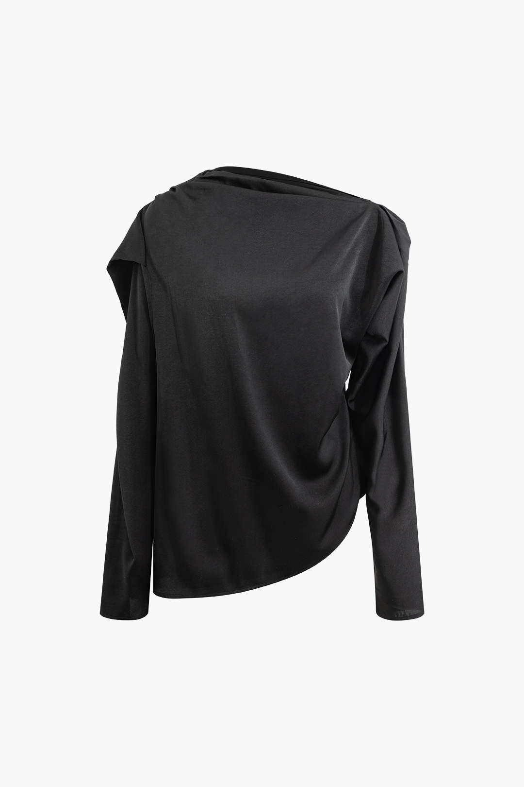 Asymmetrical Ruched Long Sleeve Top