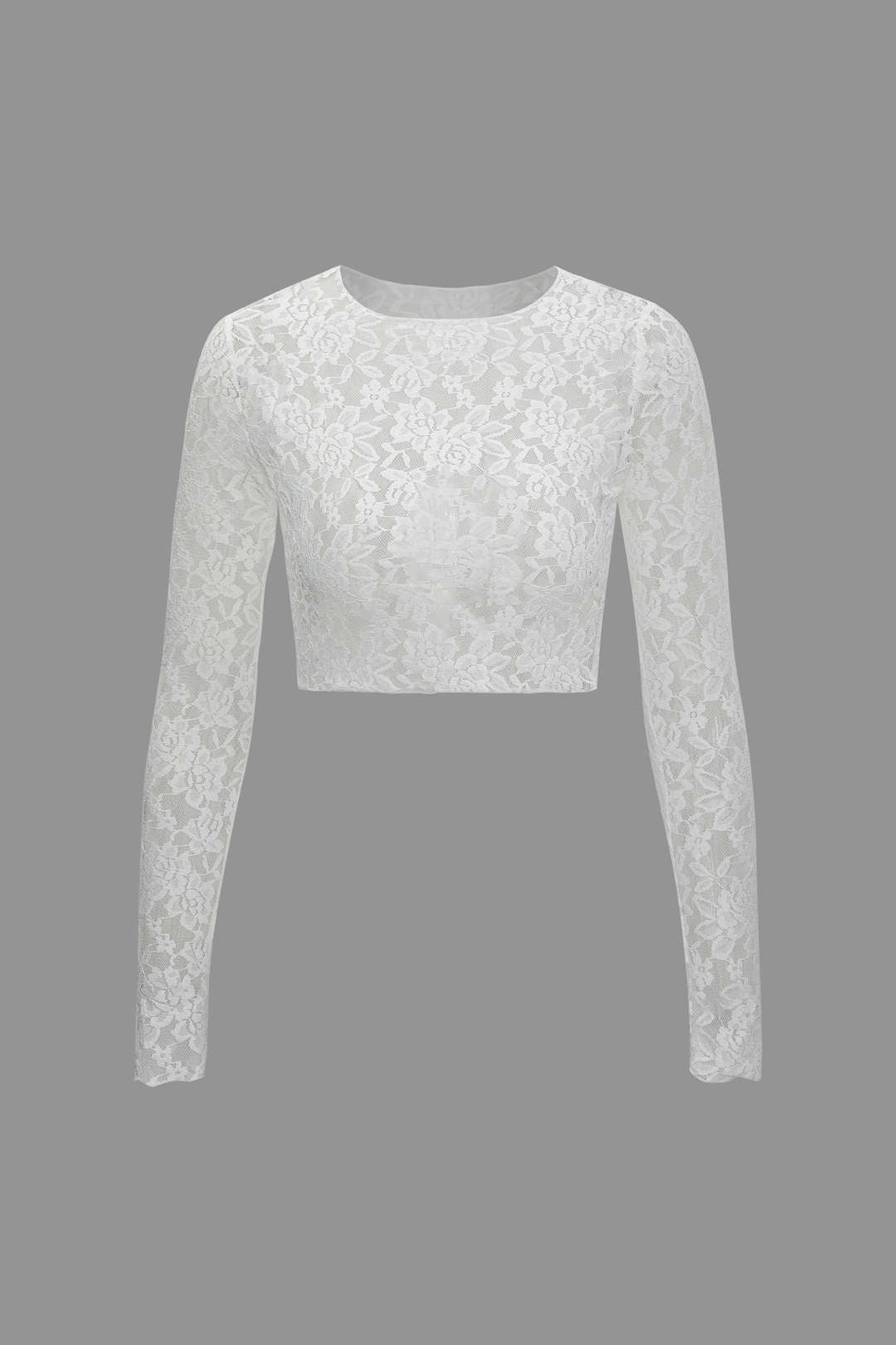 Floral Lace Sheer Long Sleeve Top