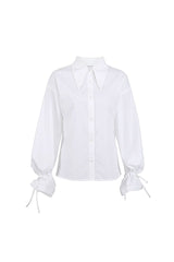 Self Tie Sleeve Long Sleeve Shirt