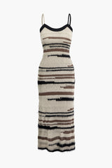 Brushed Stripe Knit Cami Maxi Dress