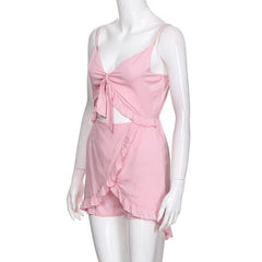 indie dress to impress 2025 Spring/Summer Women's Ruffled Irregular Strap Jumpsuits