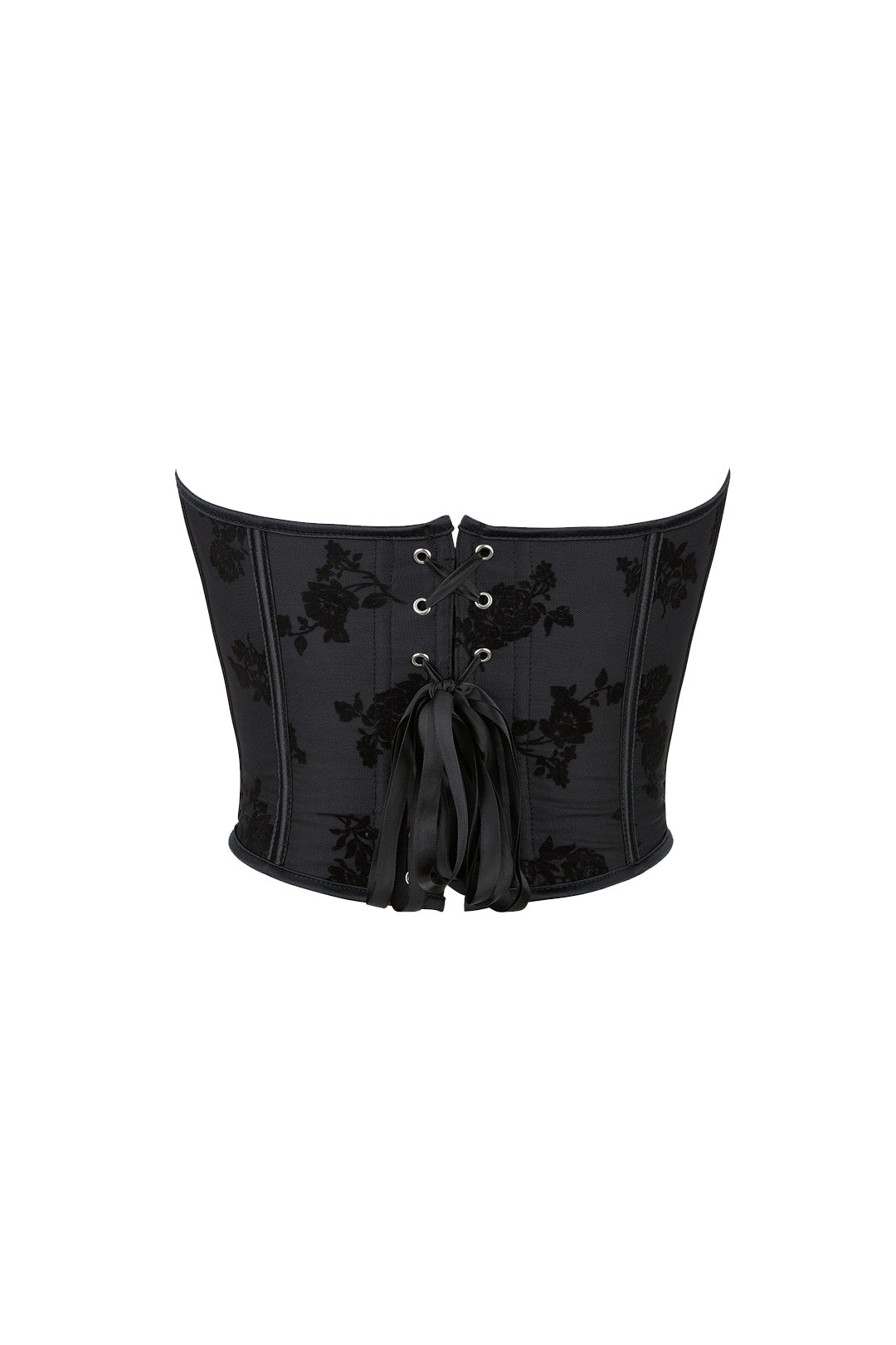 Jacquard Lace-Up Eyelet Corset Top