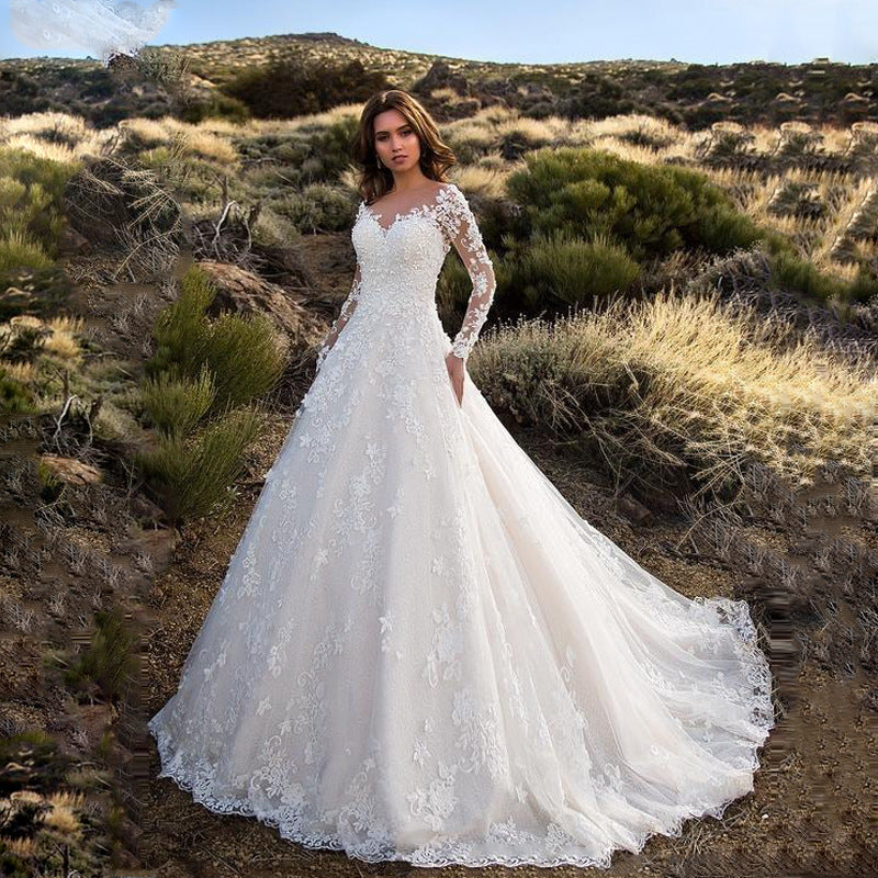 Kristall Faszination Kleid zu beeindrucken Sommer Neue Frauen Langarm Off-Shoulder Braut Hochzeit Kleid Kleid Kleid 8801