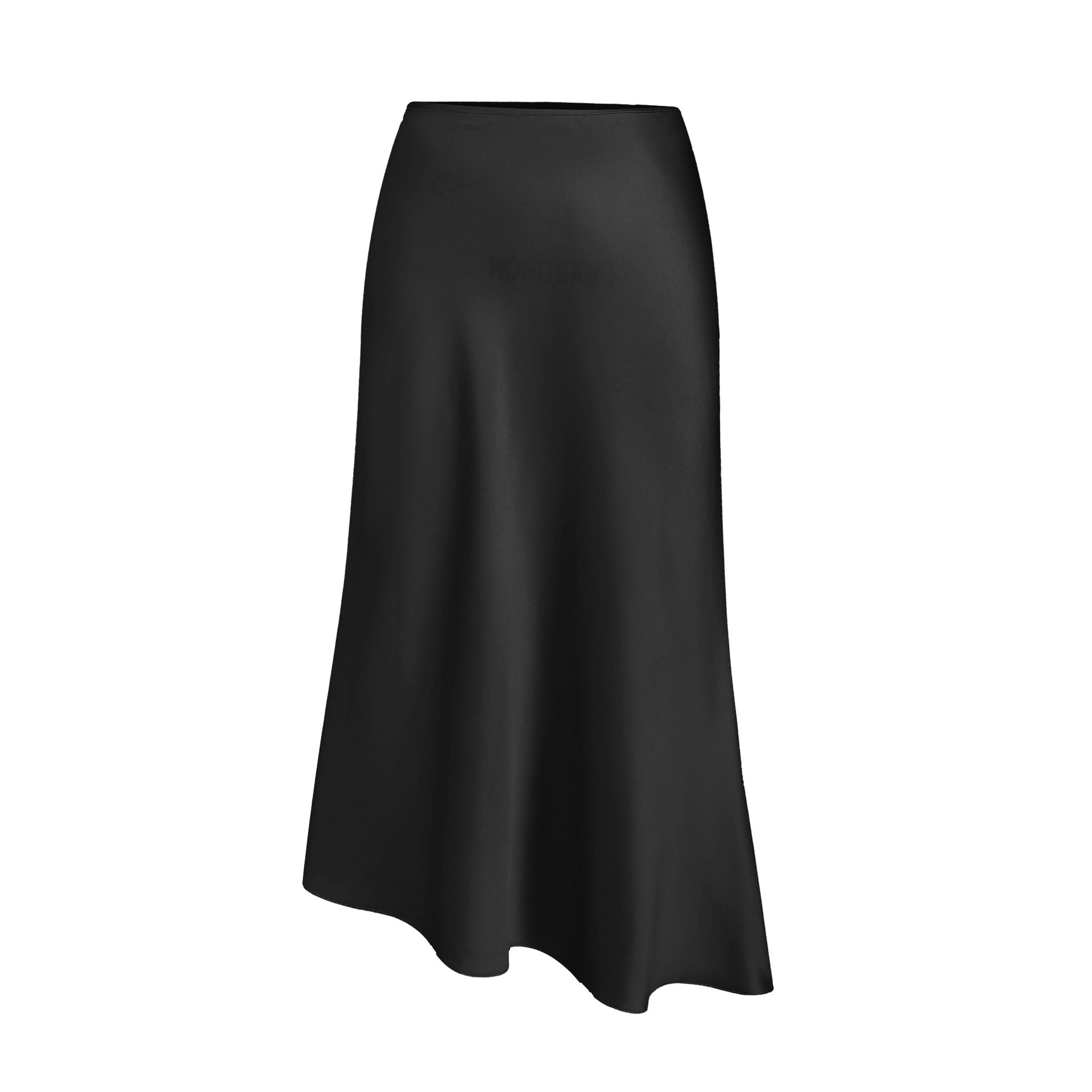 Damen Satinrock Sexy Asymmetrischer Hoher Taille Elastischer Maxirock Mode Einfarbig Elegant Party Damen Schlitzrock 