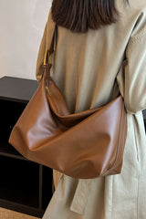 Faux Leather Buckle Strap Crossbody Bag