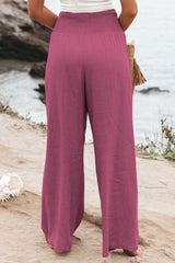 Casual Simplicity Solid Solid Color Loose Wide Leg Solid Color Bottoms