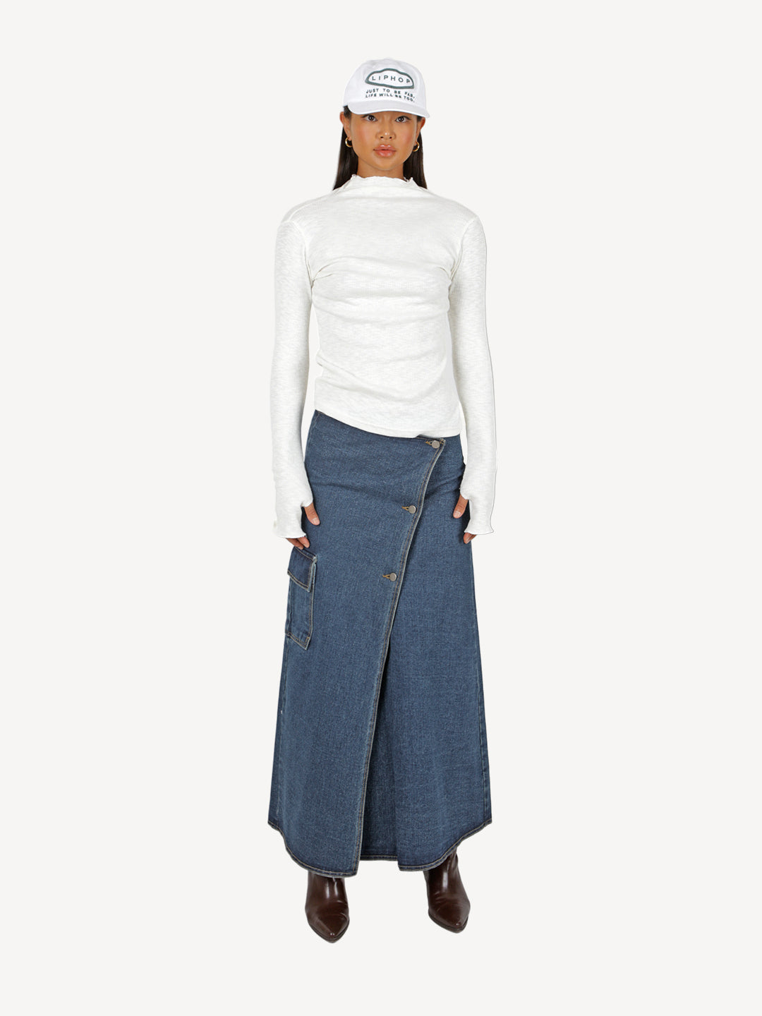 Polly Denim Long Skirt