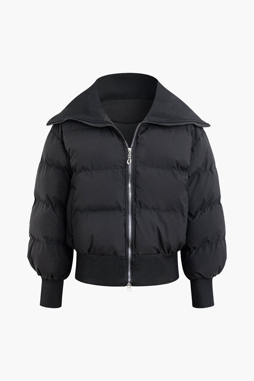 Sailor Collar Zipper Padded Jacket