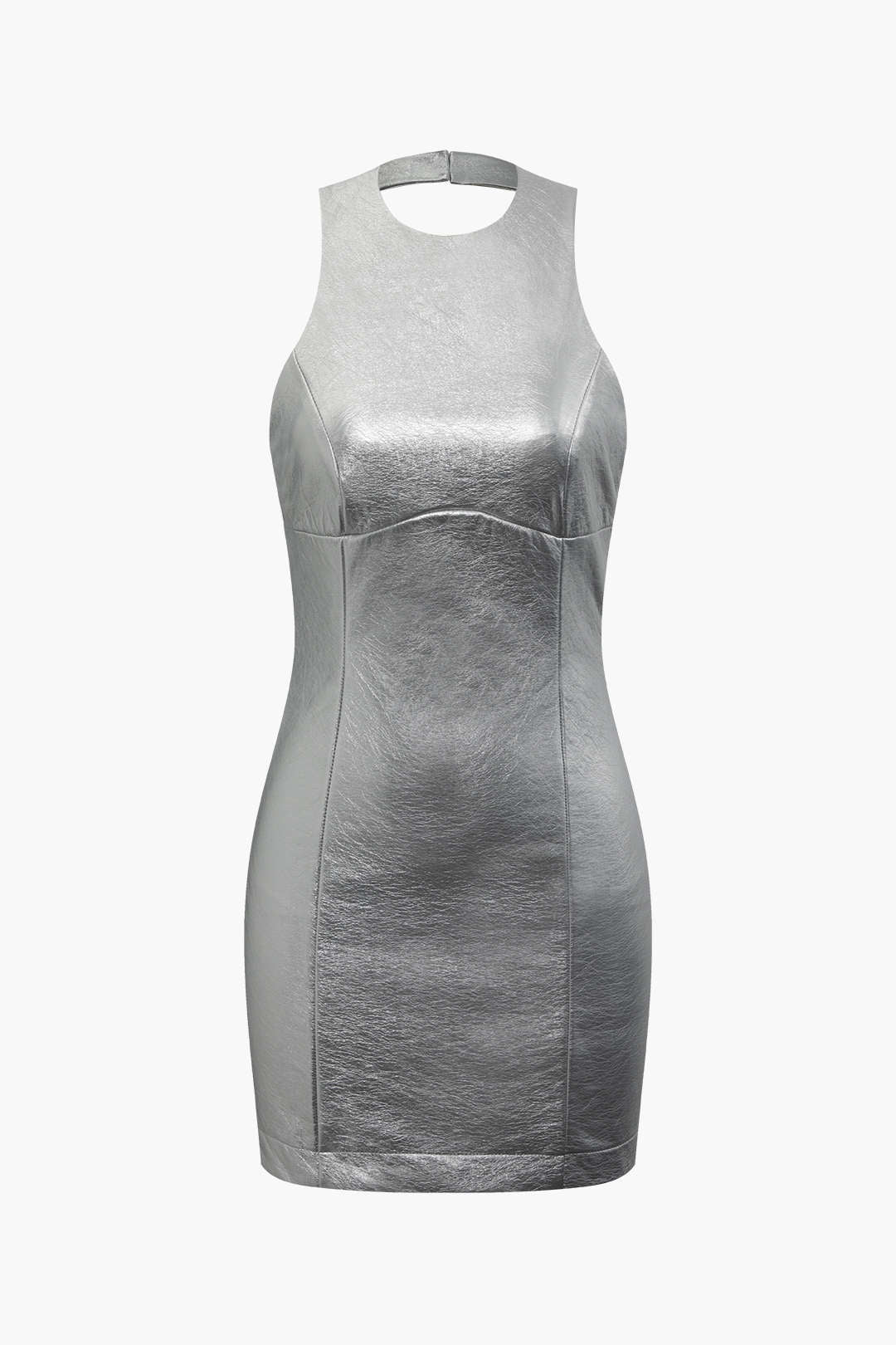 Rückenfreies Minikleid in Metallic-Optik 