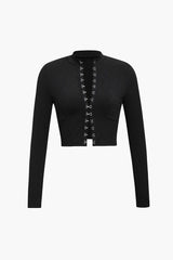 Hook And Eye Long Sleeve Top