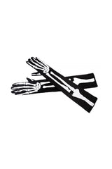 Skeleton Print Long Sleeve Gloves