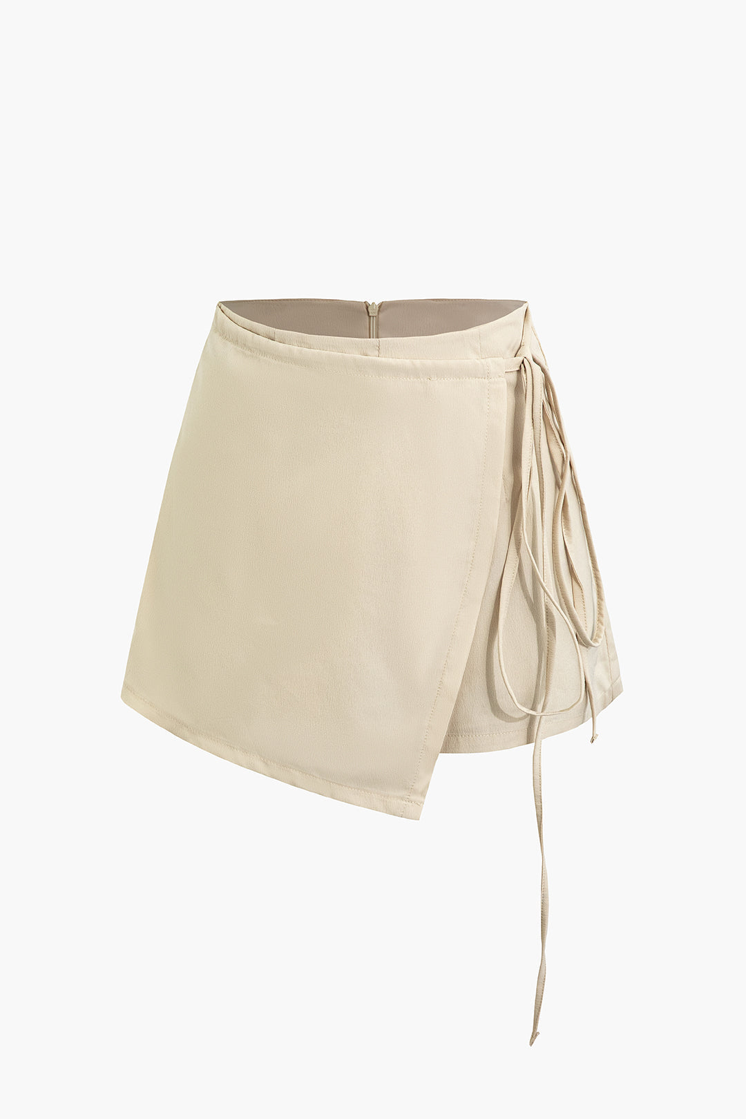 Solid Wrap Tie Side Skort