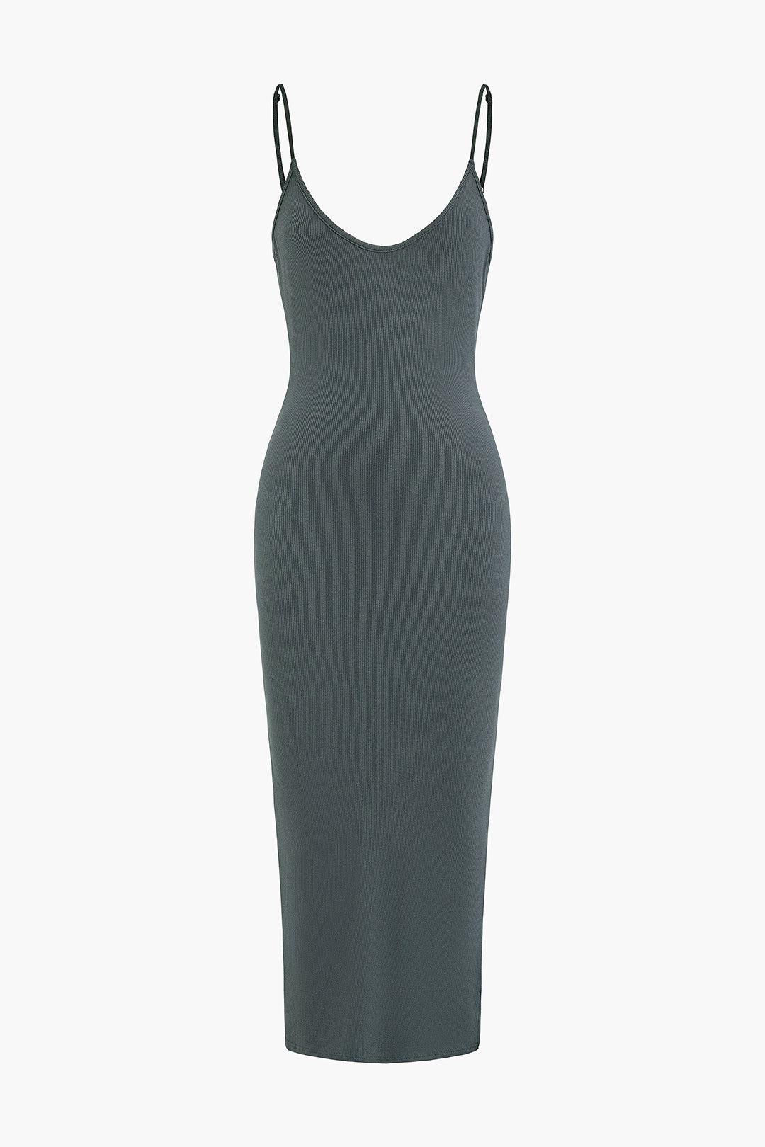 Solid Backless Slip Cami Midi Dress