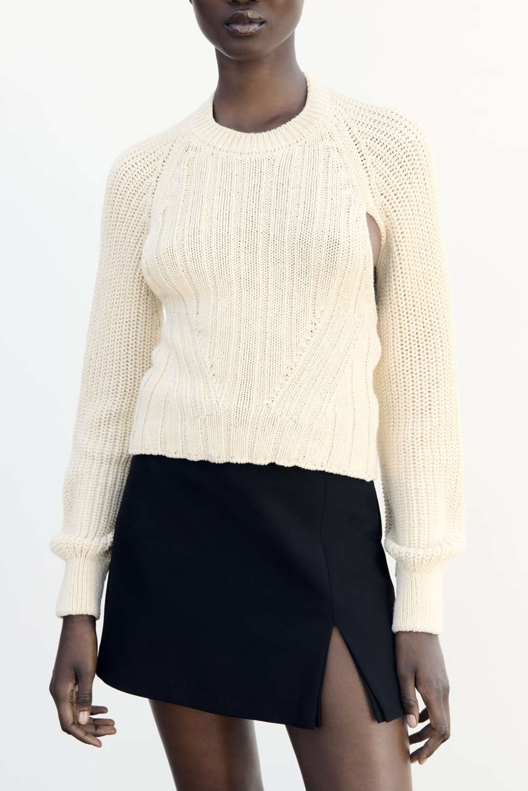 Knot Backless Long Sleeve Knit Top