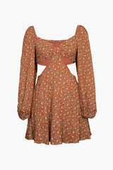 Indie All The Way Cut-Out Floral Mini Dress