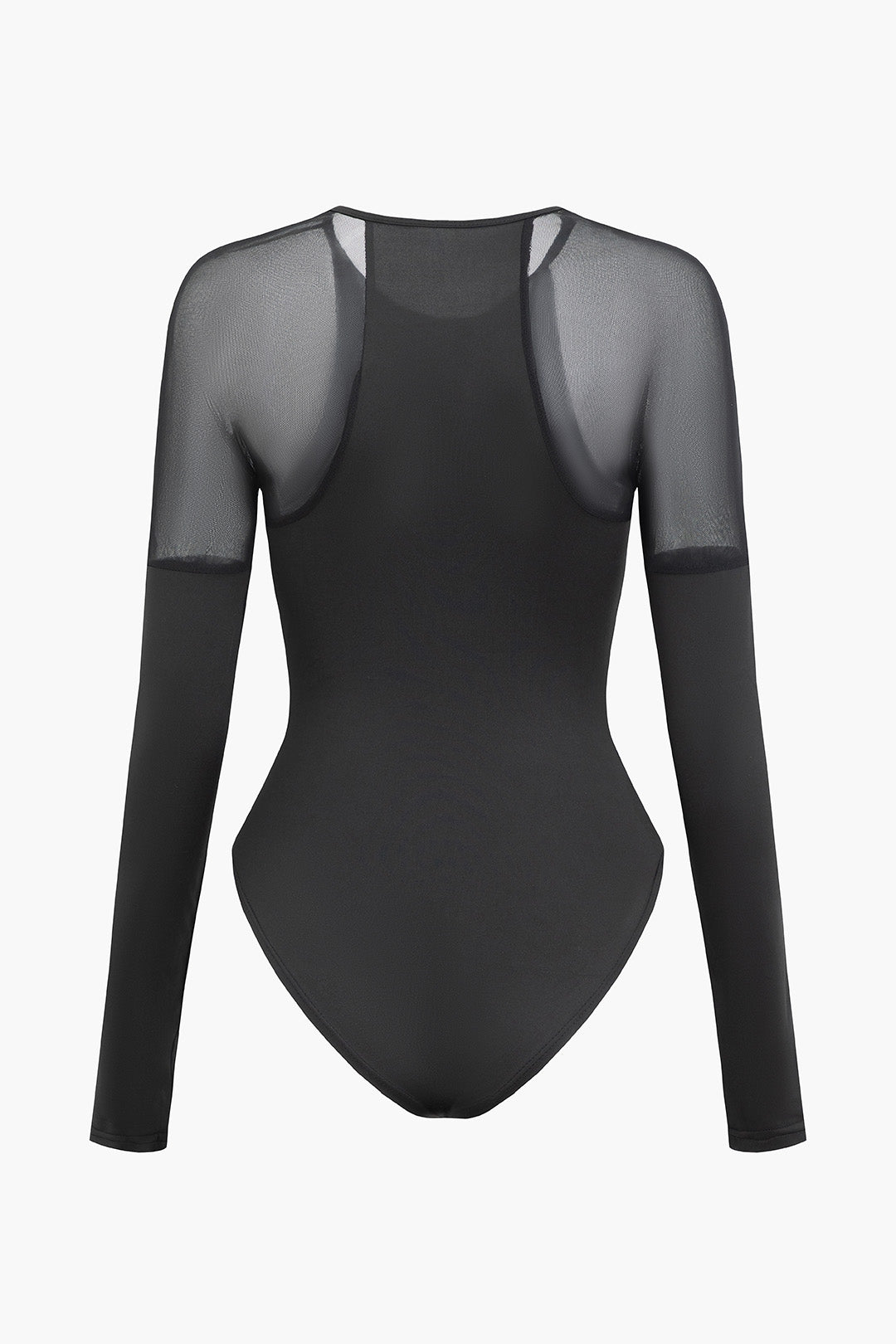 Mesh Patchwork Long Sleeve Bodysuit