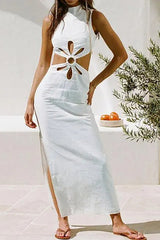 Hollow Out Slit Sleeveless Maxi Dress