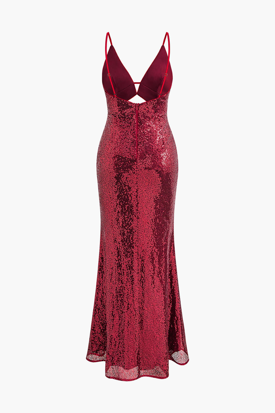 V-neck Sequin Cut Out Slip Maxi Dress