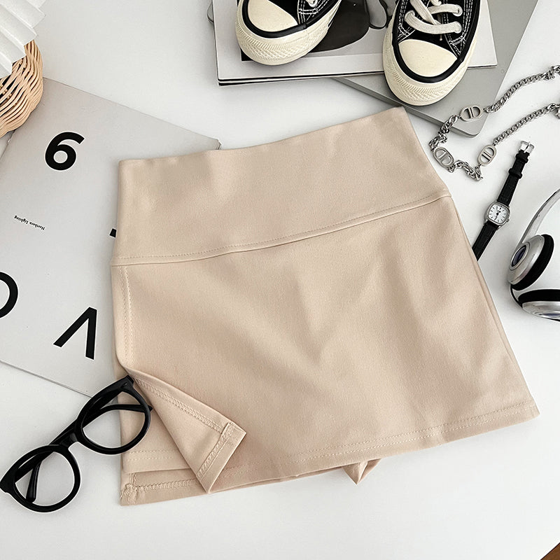 Damen Minirock Sexy Low Waist Casual Side Split Sports Solid Color Fashion Slim Bodycon Kurze Röcke Jogger 