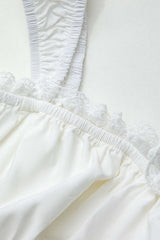 Lace Trim Braided Tie Crop Tank Top