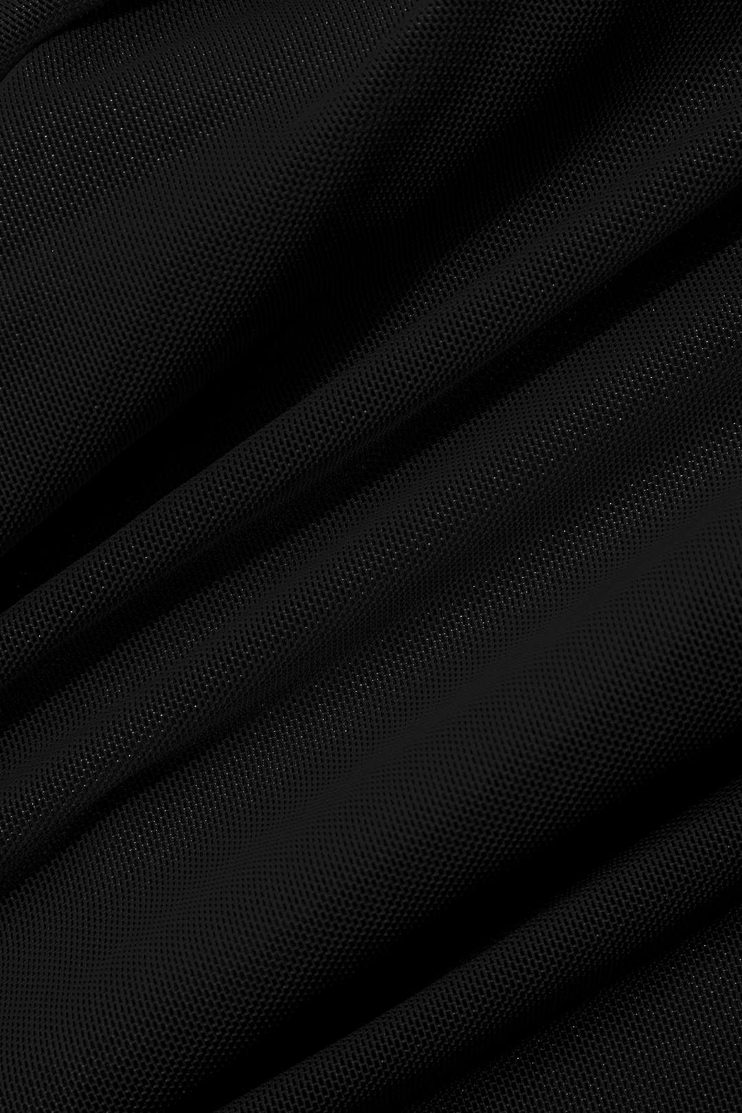 Maxikleid mit Spitzen-Netzstoff, gerüschtem Schlitz 