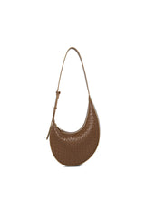 Faux Leather Braided Shoulder Bag