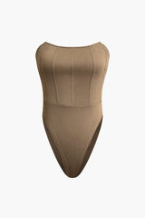 Solid Corset Strapless Bodysuit