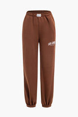 Set aus Sweatshirt mit Rundhalsausschnitt und Hose mit hoher Taille und Buchstabendruck 