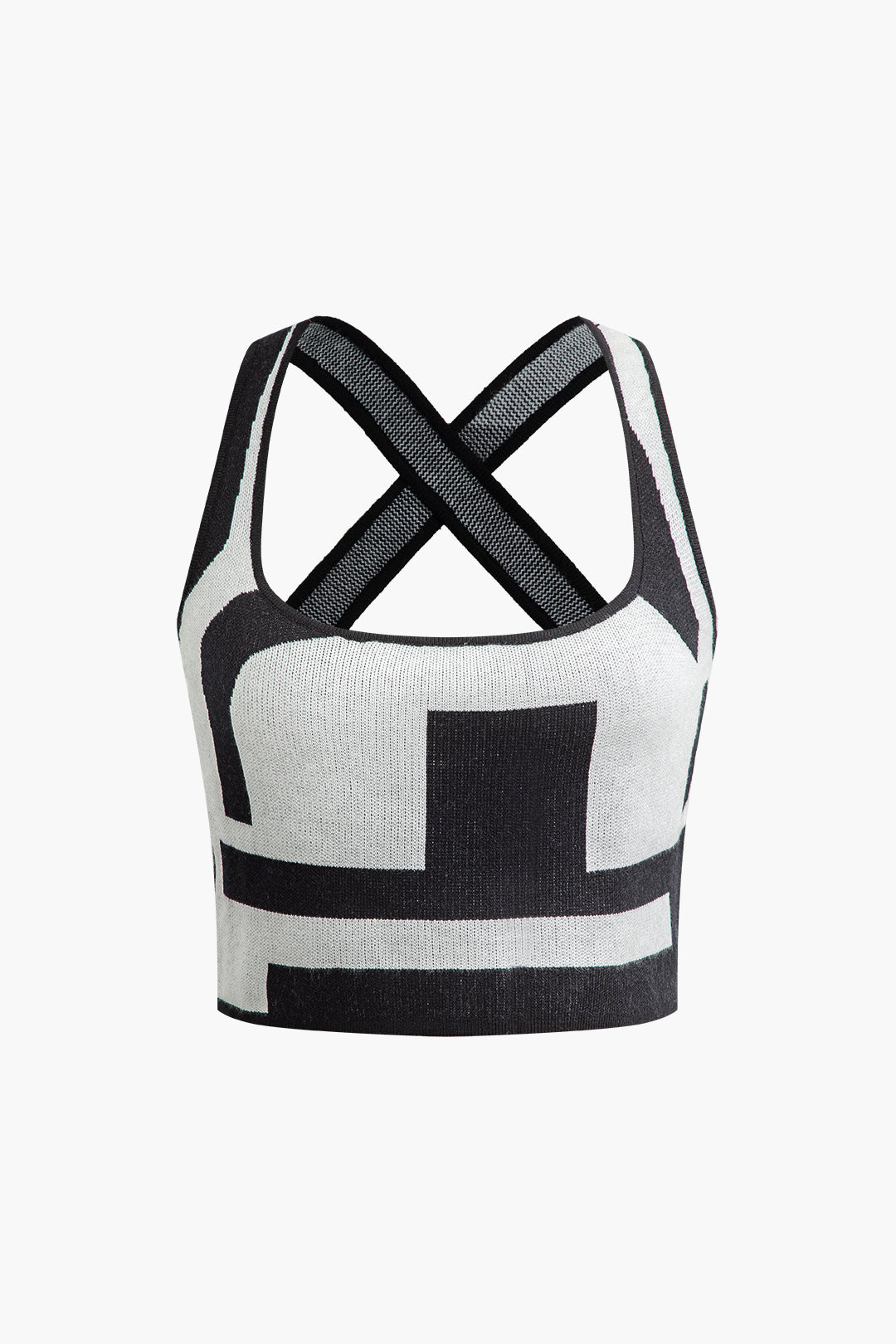 Contrast Cross Knit Tank Top