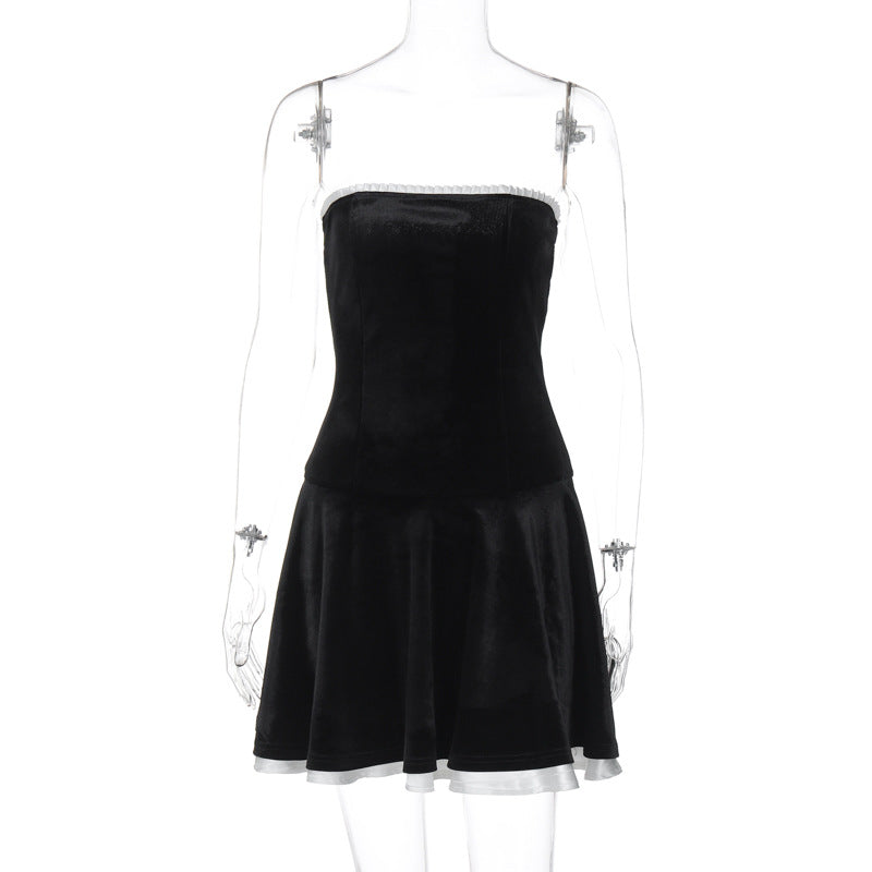 Ruffle Splice Bodycon Dress Womens Sleeveless Sexy Off Shoulder Slim Dresses Female Party Elegant Folds Dress Lady 2025Christmas Gifts