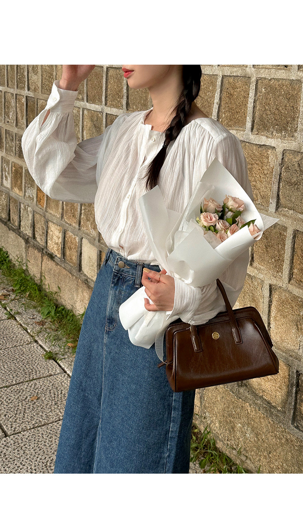 Marianne Denim Slit Long Skirt