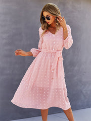 Casual Loose A-Line Buttoned Midi Dresses