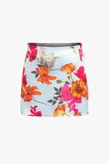 Floral Print Mini Skirt