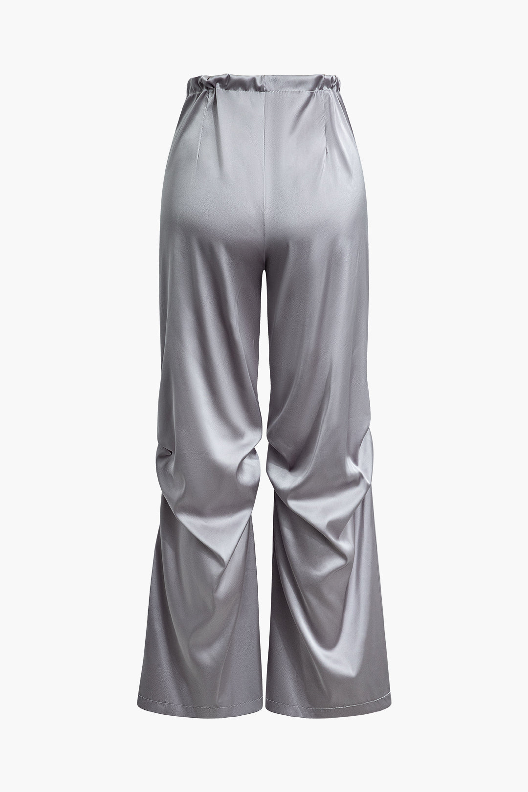 Satinhose mit Kordelzug und hoher Taille und weitem Bein 