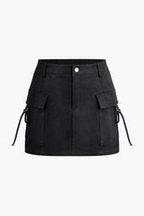 Flap Pocket Cargo Mini Skirt