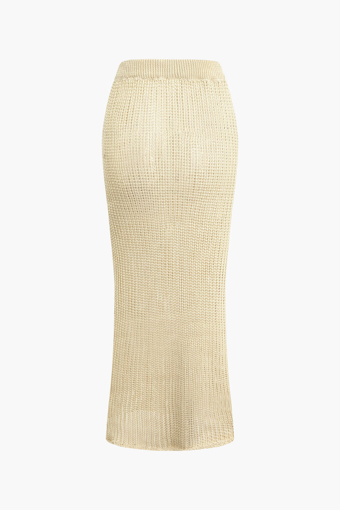 Set aus transparentem Strick-Tanktop mit V-Ausschnitt und Maxirock 