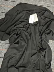 Leyot Stylish Loose High-Low Batwing Sleeves Black Midi Dress