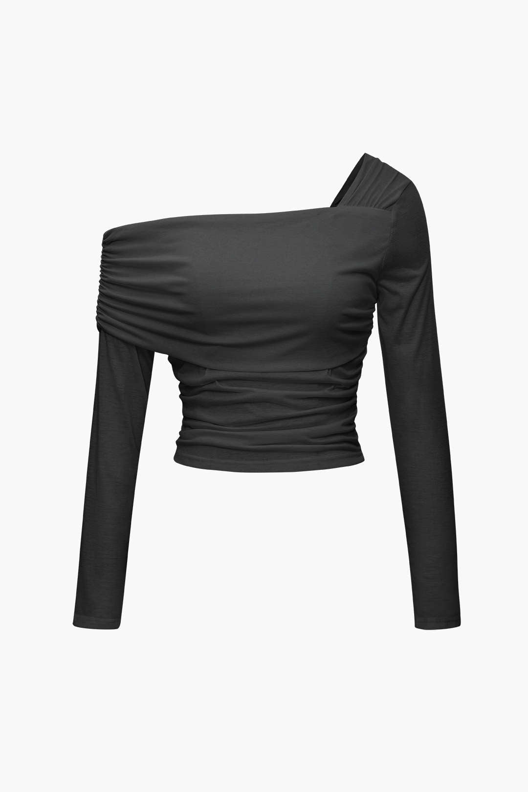 Asymmetrical Ruched Long Sleeve Top