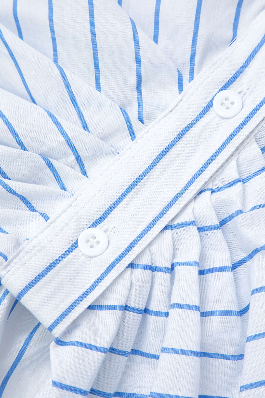 Asymmetrical Stripe Button Up Ruched Shirt