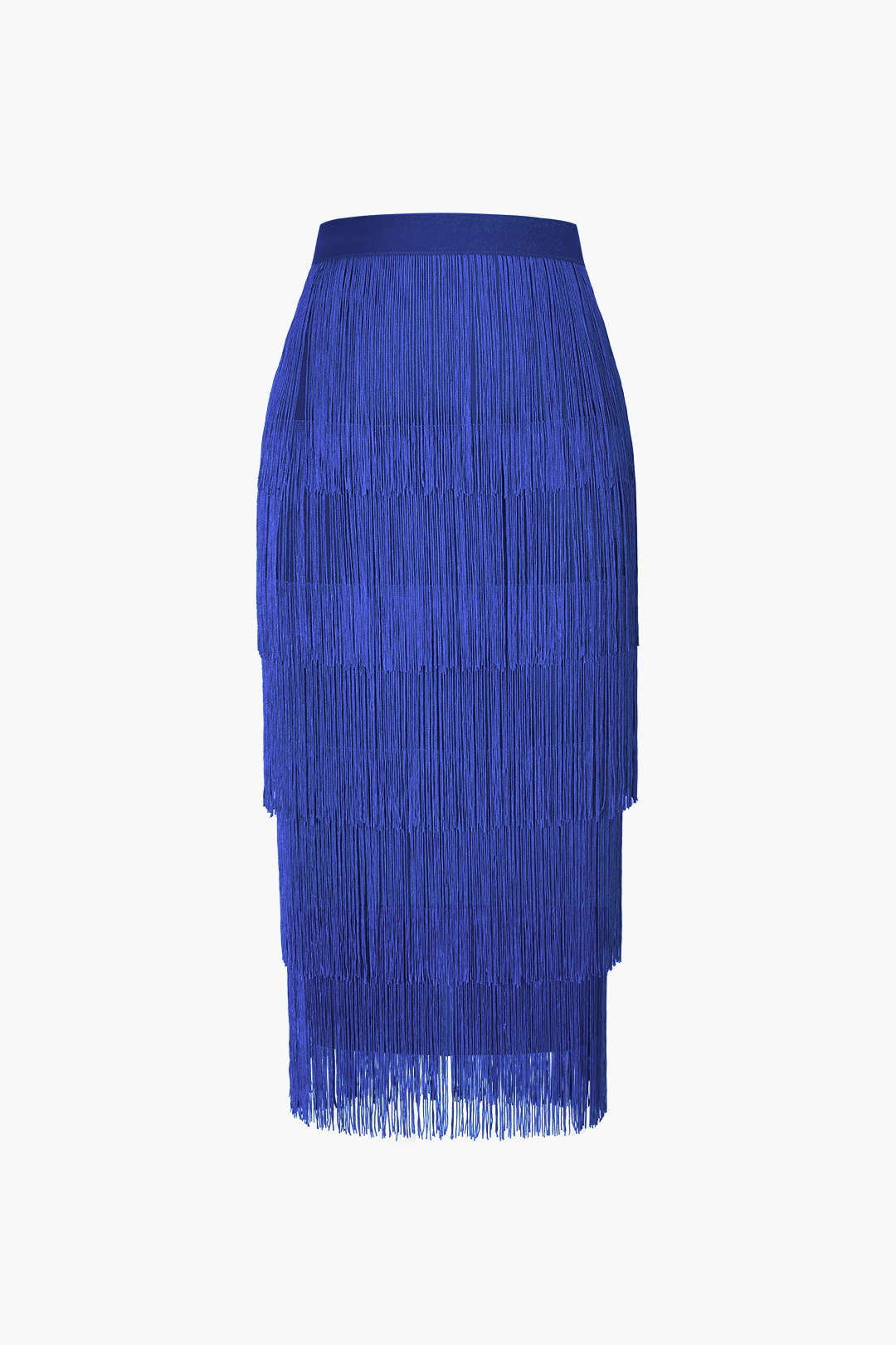 Fringed Tiered Midi Skirt