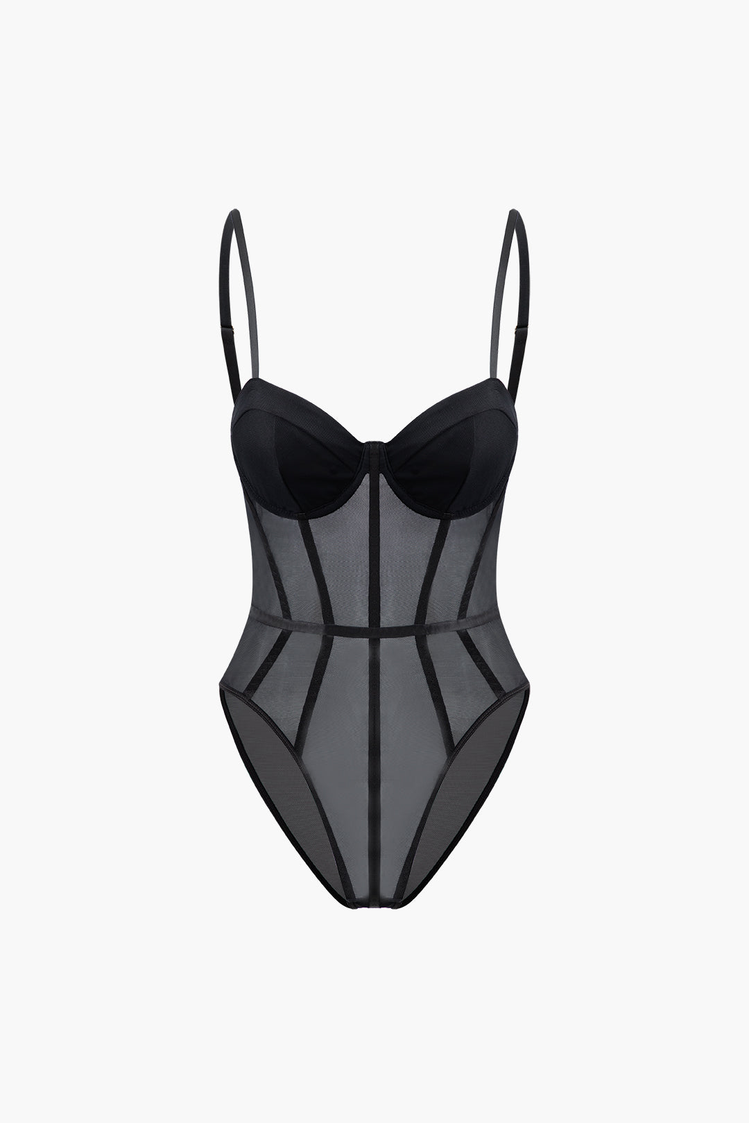 Transparenter Bustier-Korsett-Body 