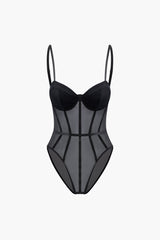 Transparenter Bustier-Korsett-Body 