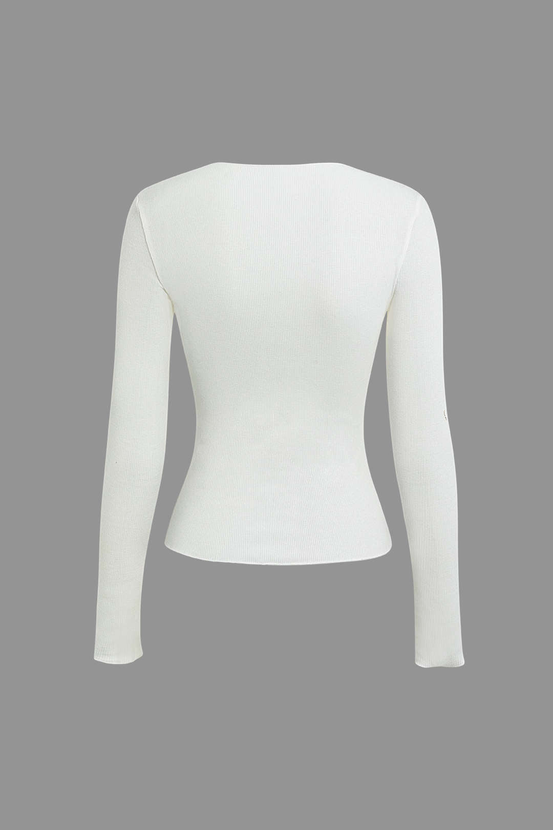 Round Neck Seam Detail Long Sleeve Top